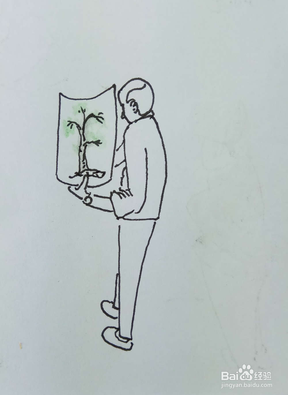 怎样画简笔画“他画出了一棵大树”