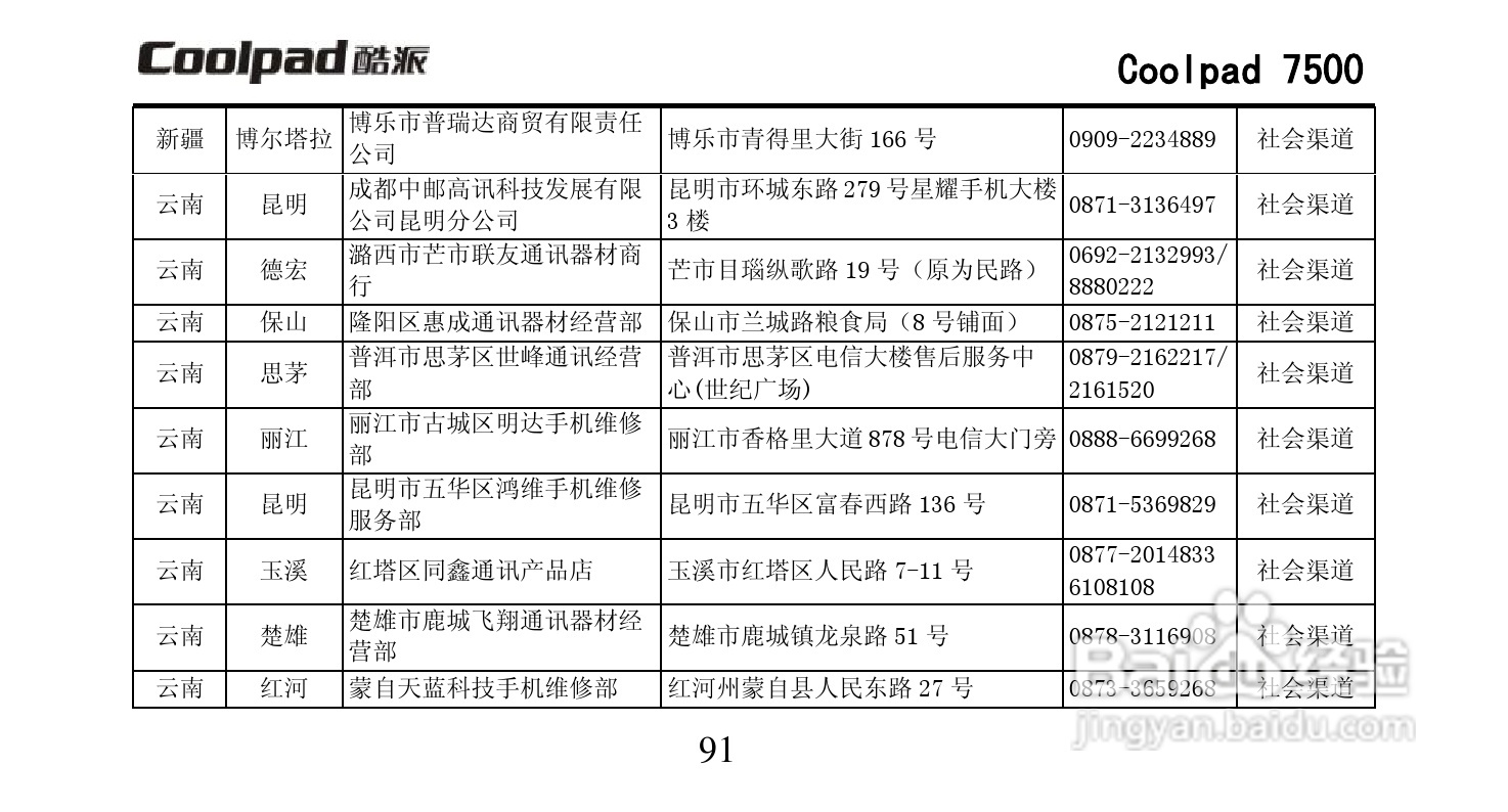 酷派Coolpad 7500手机说明书:[11]
