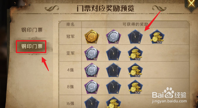 哈利波特魔法觉醒决斗家训练赛铜印门票奖励一览