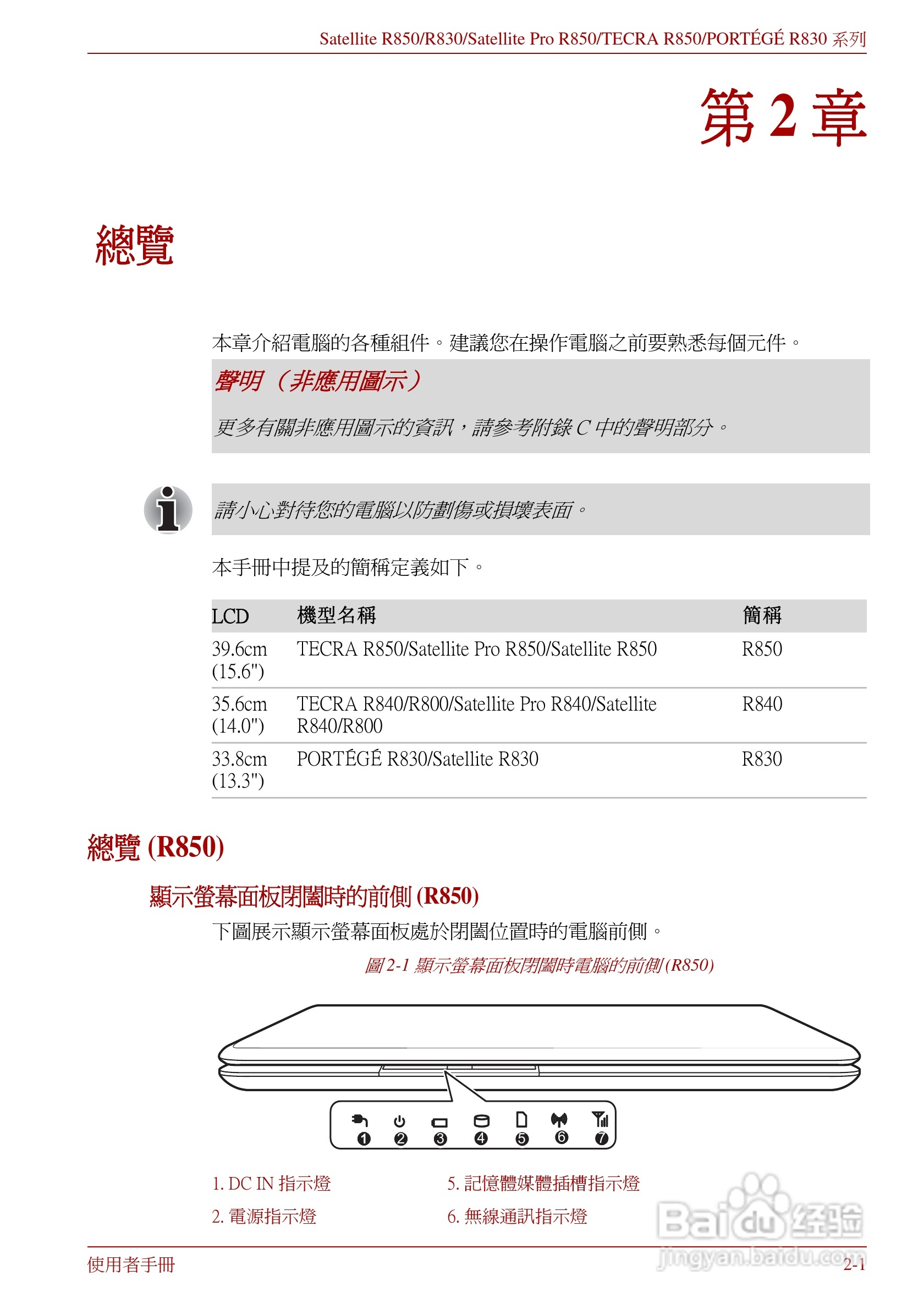 东芝Portege R830笔记本电脑使用說明書:[3]