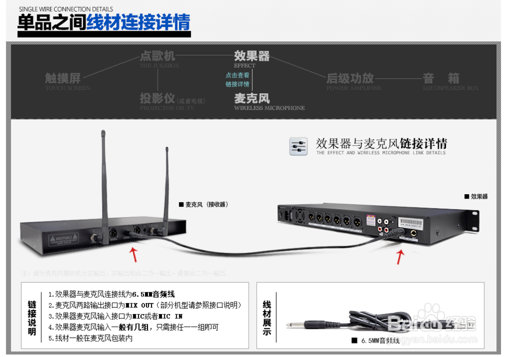 沸斯/FROSS卡拉OK点歌音响系统线材连接