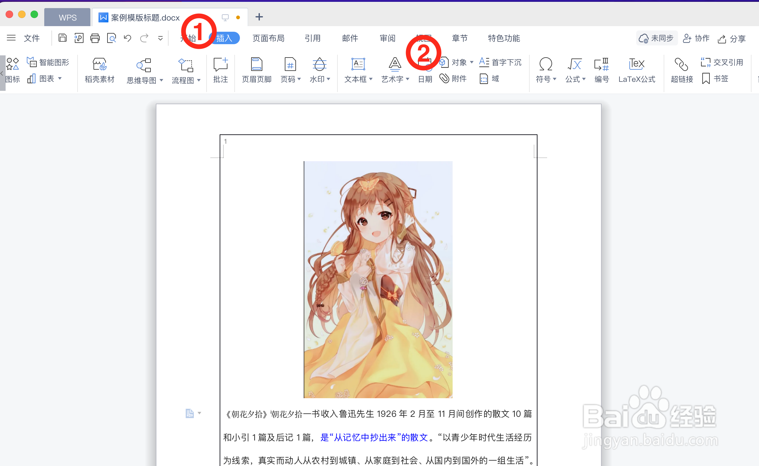 如何在WPS文档中插入文档对象