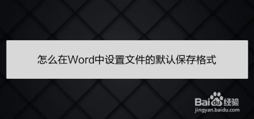 怎么在Word中设置文件的默认保存格式