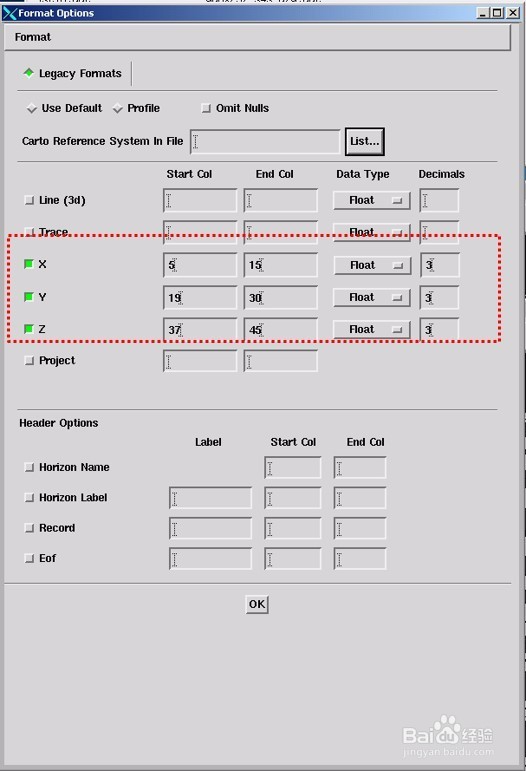 LandMark软件中,层位数据的输入方法