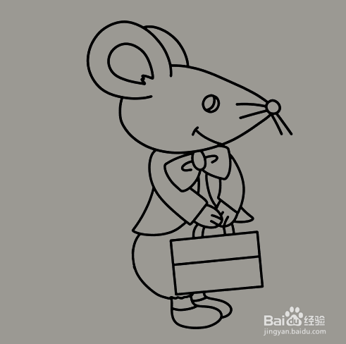 如何手工画上班的老鼠简笔画？