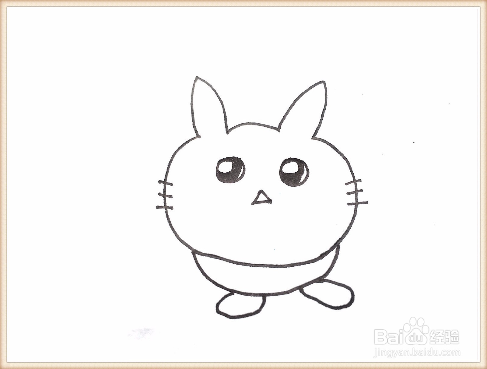 一笔一笔教你画海棠兔简笔画