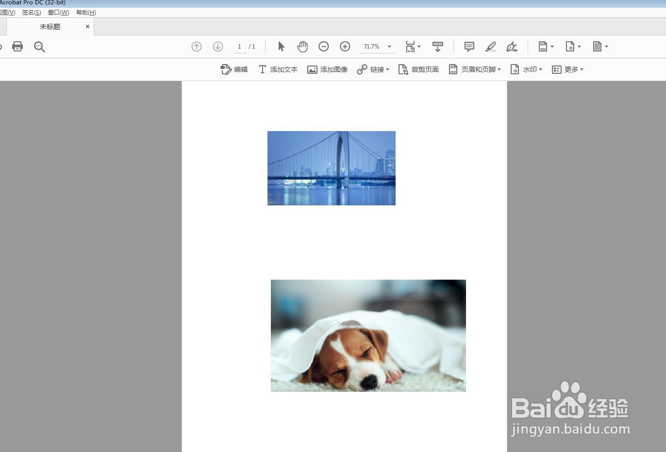 Adobe Acrobat DC怎么去掉图像边框