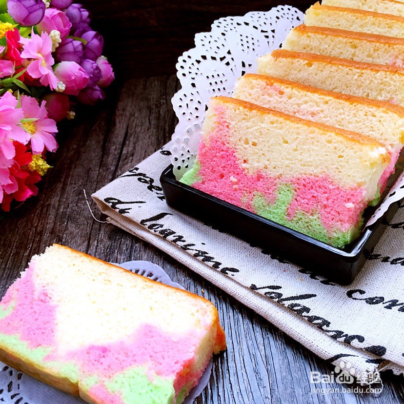 三色长崎蛋糕的做法