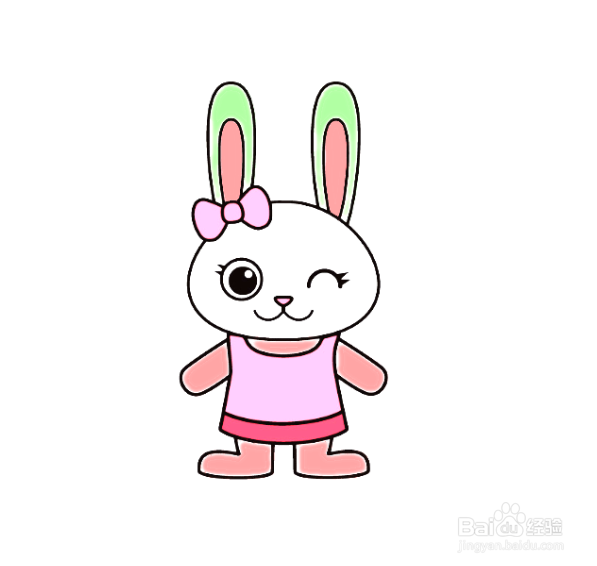 如何手工画漂亮的兔子简笔画