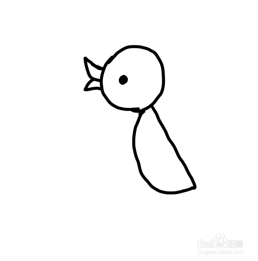 怎么画彩色简笔画卡通动物小鸭子?