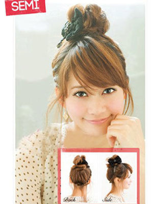 个性花苞头扎法步骤