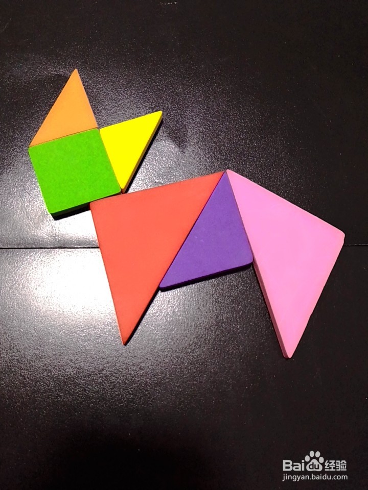 怎样用七巧板拼一只猫