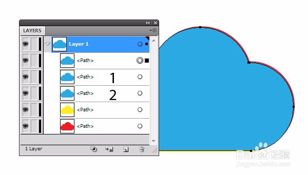 用Ai画玻璃质感云图标
