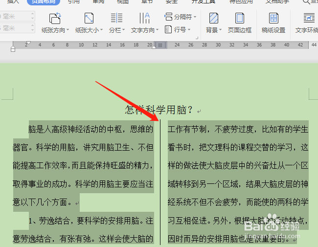 怎样设置WPS2019的分栏效果