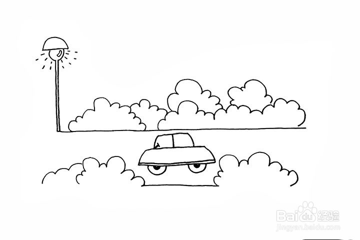 简笔画奔跑的汽车