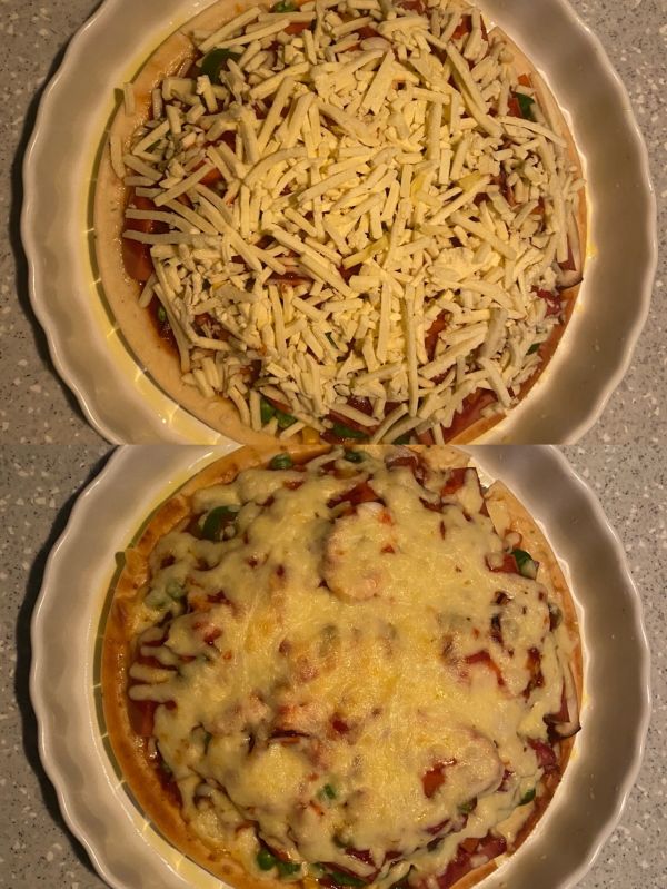 时蔬火腿海鲜披萨