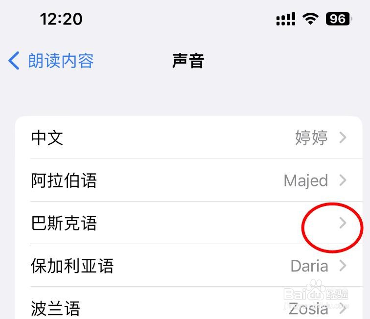 iPhone14如何设置朗读内容为巴斯克语的名字