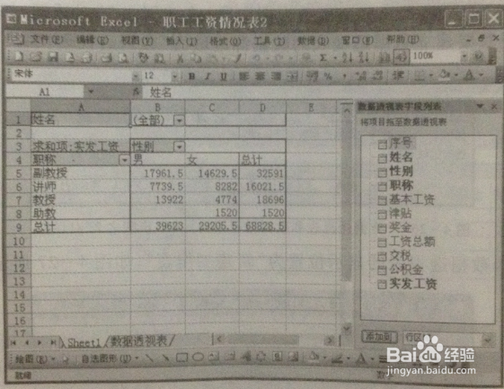 数据透视表的创建