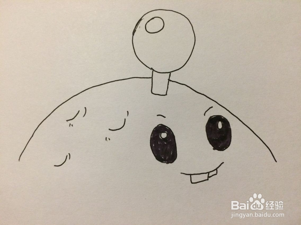 植物大战僵尸中土豆地雷的简笔画法