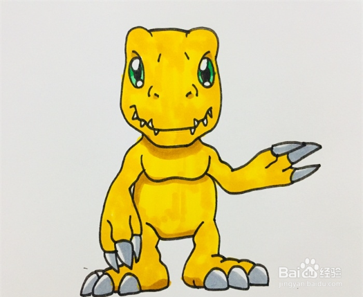 数码宝贝简笔画步骤