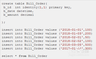 SQLserver数据库将订单表按月统计金额实现