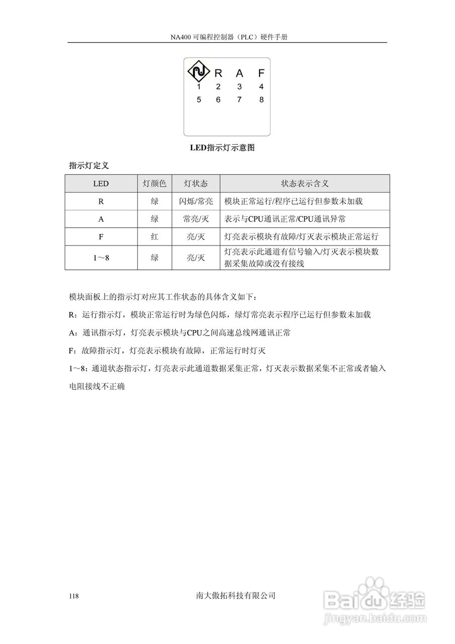 傲拓NA400可编程控制器硬件手册V1.8:[12]
