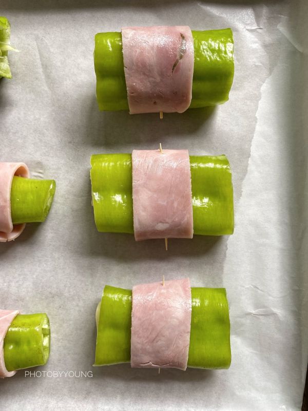 青椒芝士火腿卷