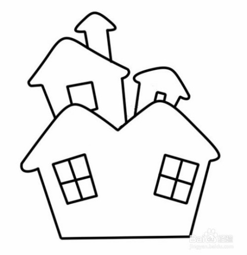 万圣节鬼屋简笔画教程