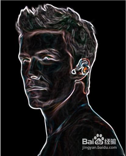 Photoshop制作斑斓的火焰轮廓人物头像