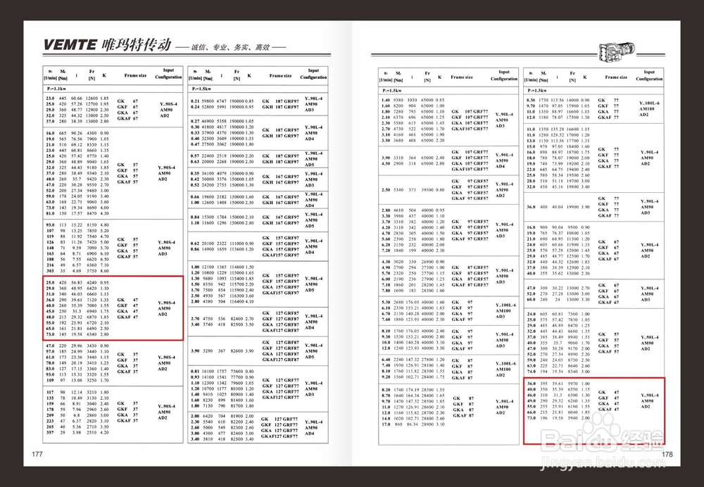 K47锥齿轮减速机减速比参数图纸