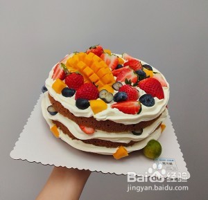 可可戚风水果裸蛋糕的做法