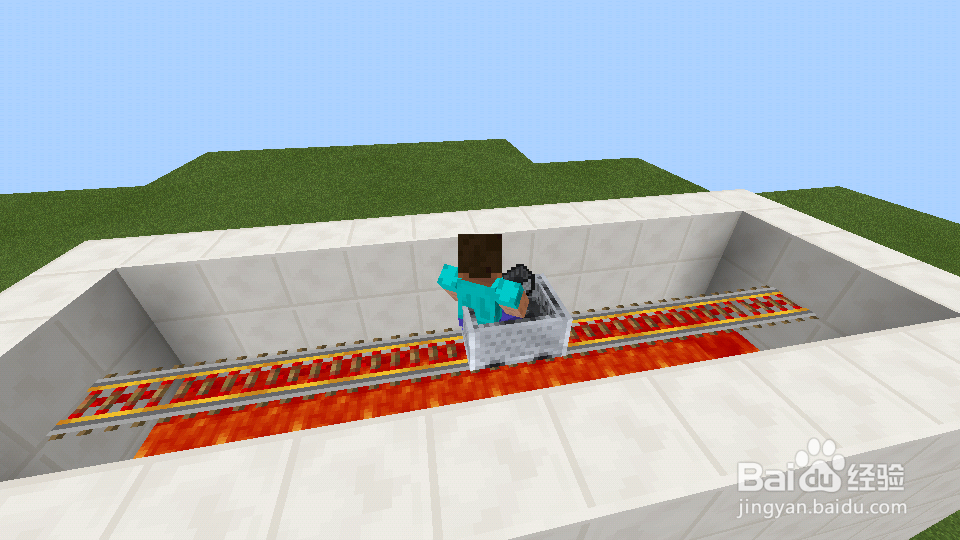 我的世界Minecraft手机版(0.11)悬浮铁轨教程