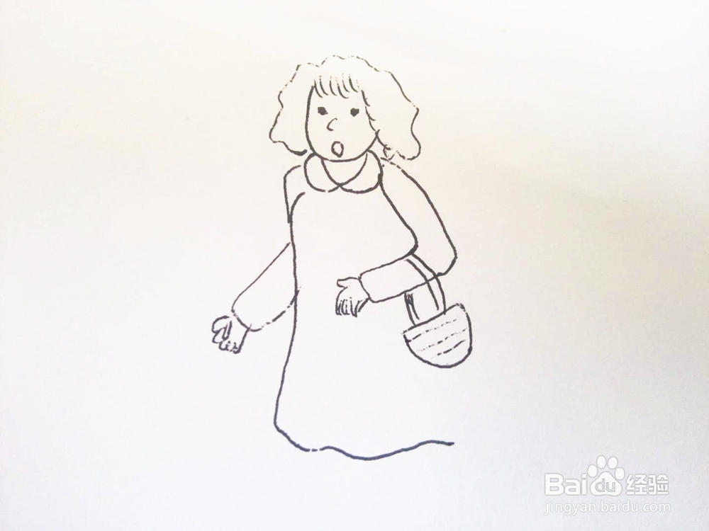 简笔画之奔跑的孕妇