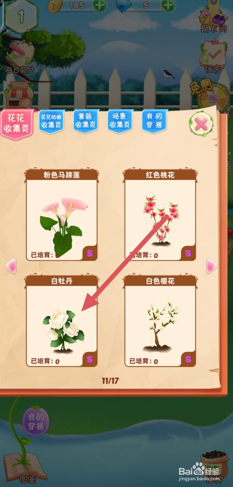 花花姑娘之魔法花园怎么查看白牡丹的生长速度
