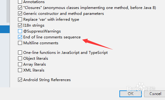 IntelliJ IDEA怎么关闭行末注释序列