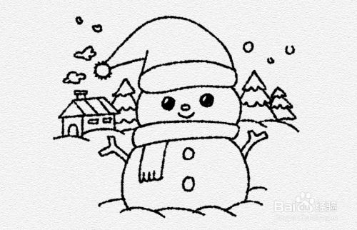 如何简笔画冬天的雪人