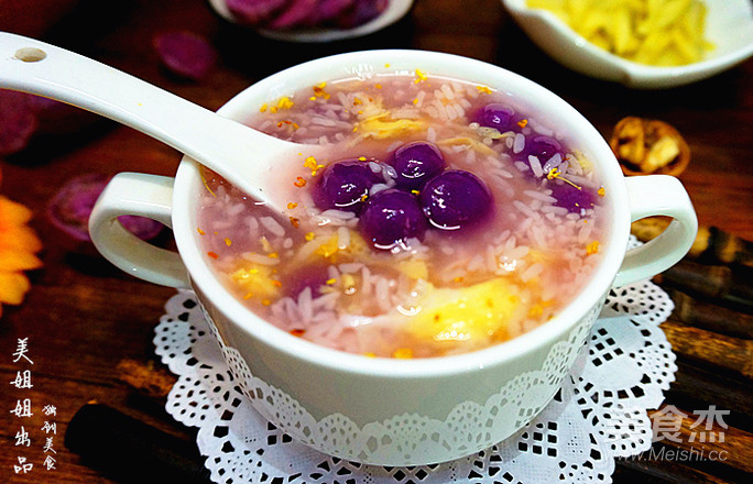 紫薯汤圆酒酿羹