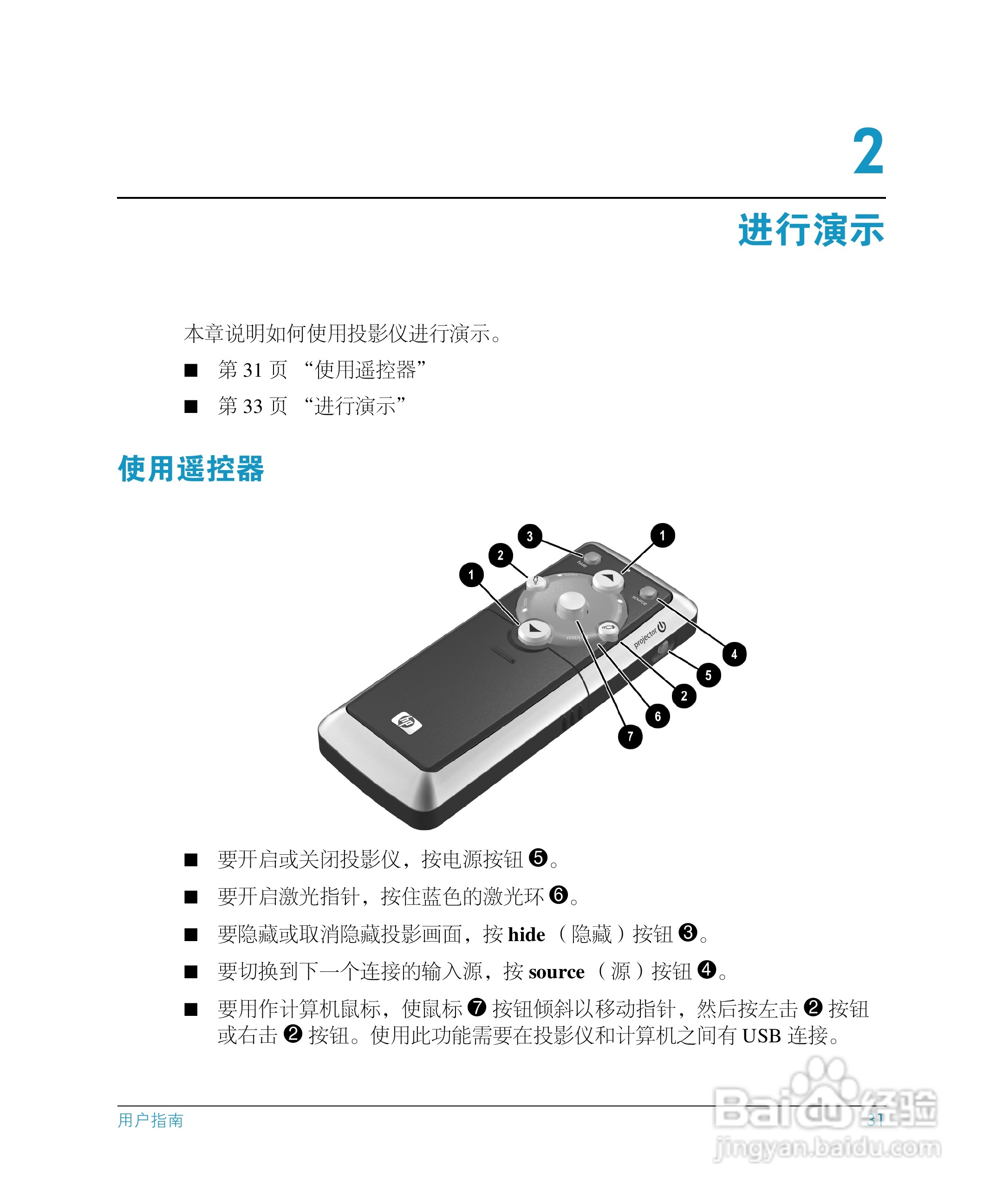 惠普(康柏) HP mp3130 Digital Projector投影机说明书:[4]