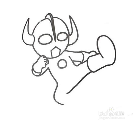 如何画飞身踢奥特曼