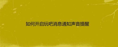 如何开启玩吧消息通知声音提醒