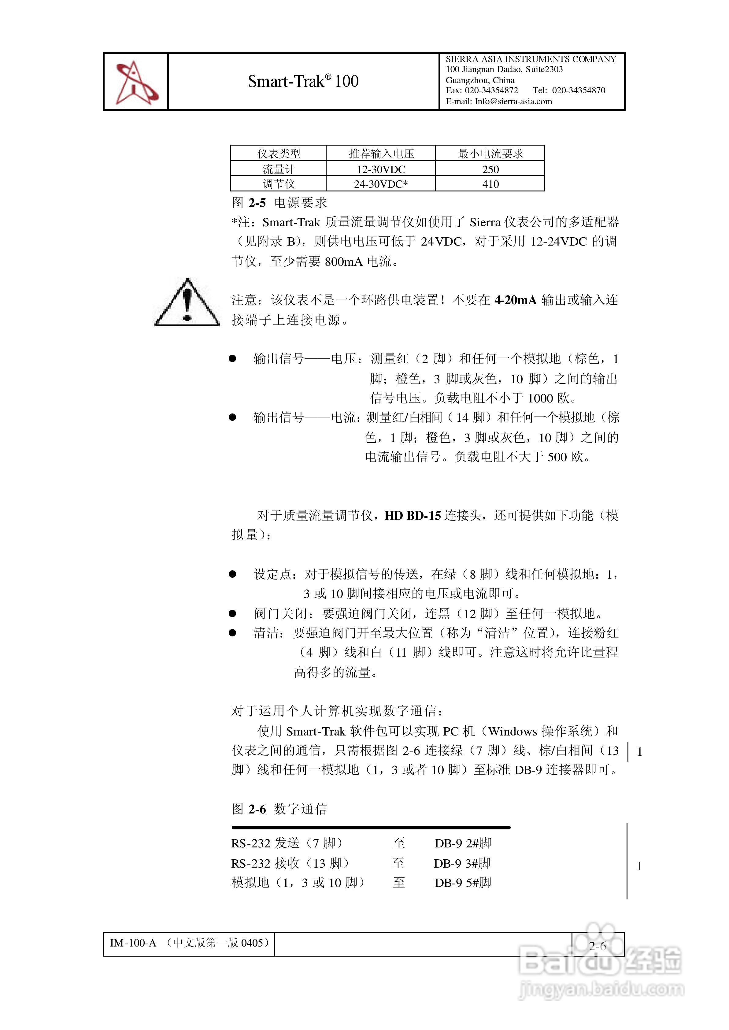 Sierra Smart-Trak 100系列质量流量计和调节仪说明书:[2]