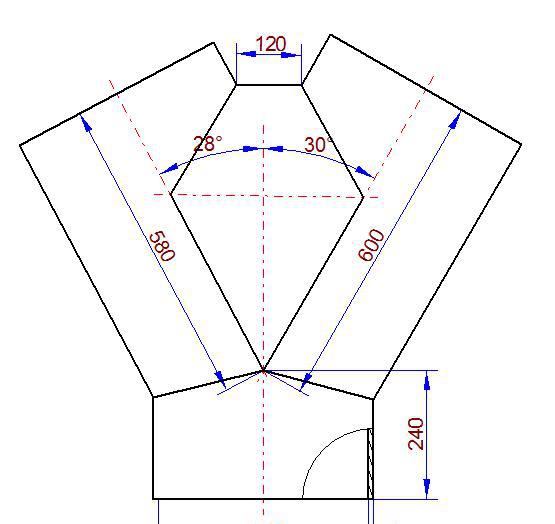 Y型三通的展开图画法