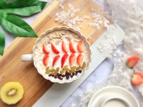 水果燕麦牛奶#10分钟早餐大挑战#