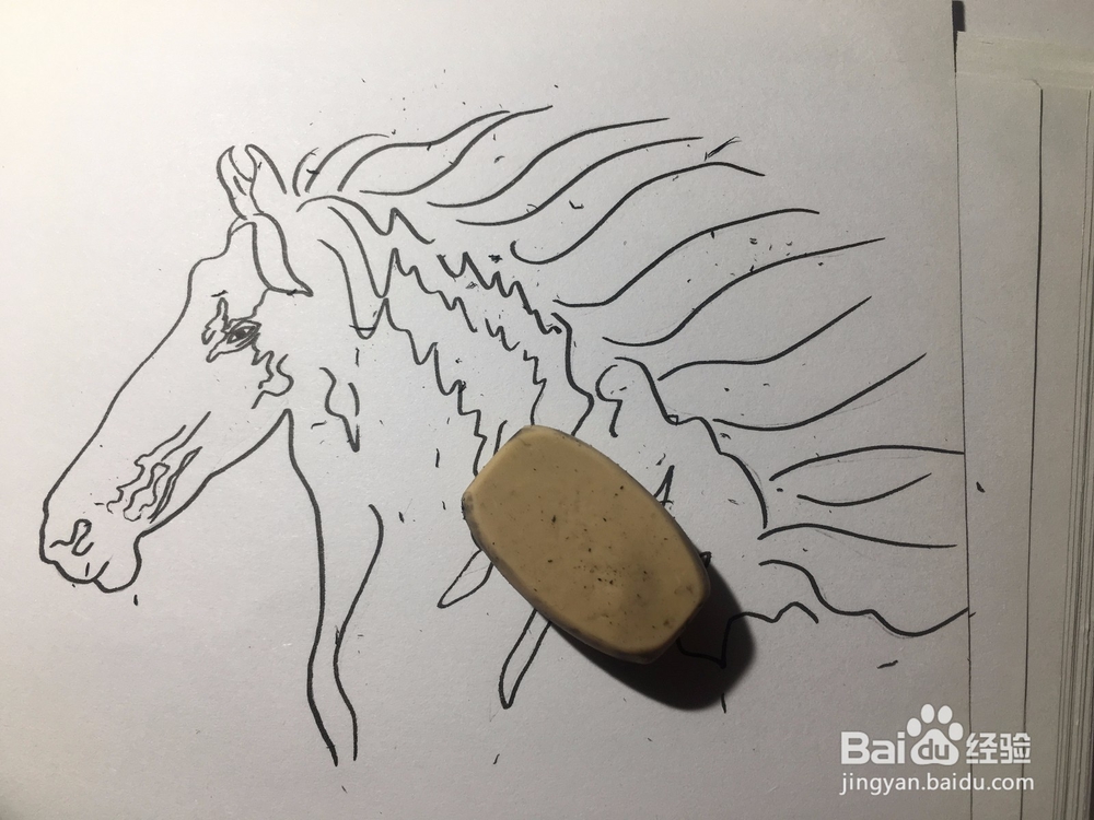 马的简笔画 马的抽象线描画