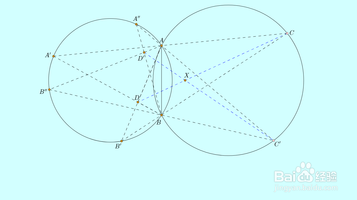 【尺规作图】怎么单尺确定相交两圆的圆心?
