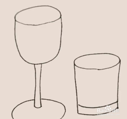 红酒杯和普通酒杯的画法