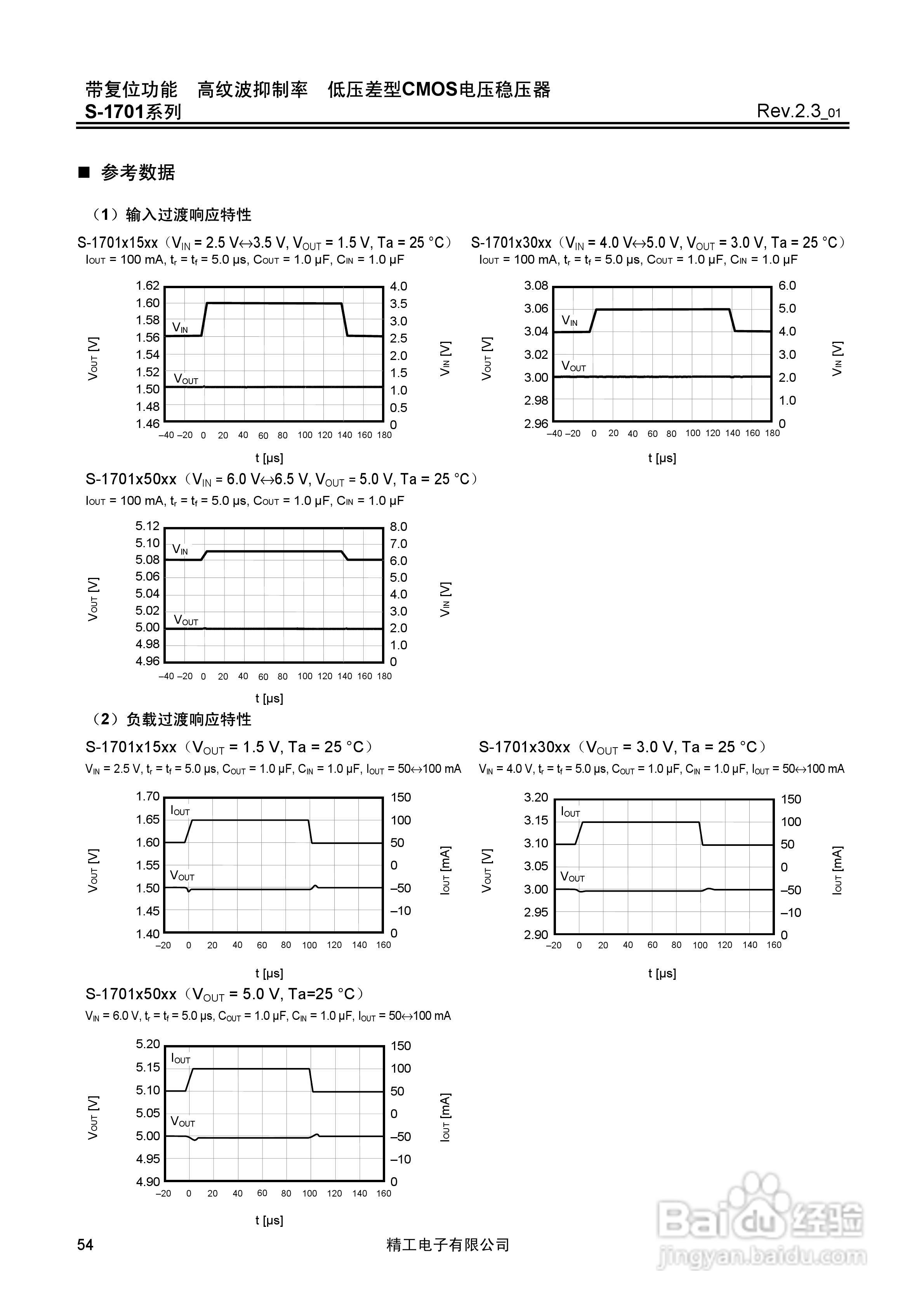 精工电子S-1701系列CMOS电压稳压器说明书:[6]