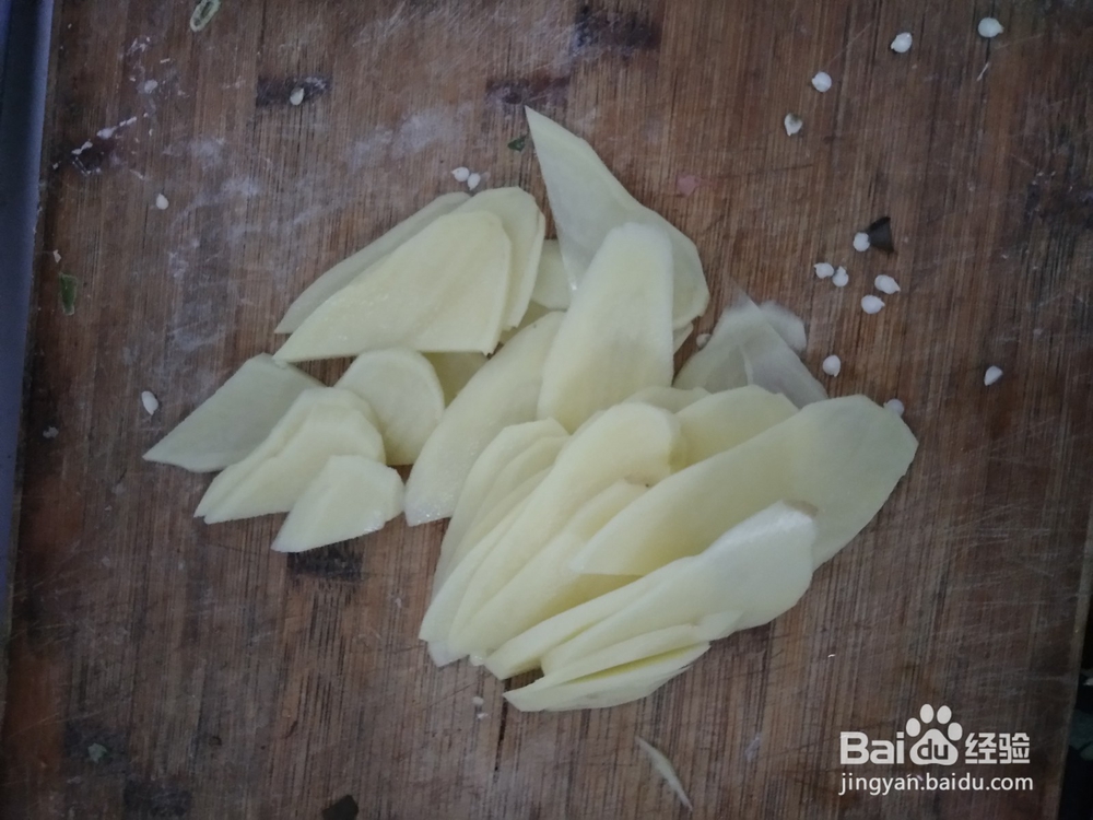 鸭肠炒青椒土豆片