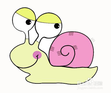 彩色大眼睛蜗牛的简笔画