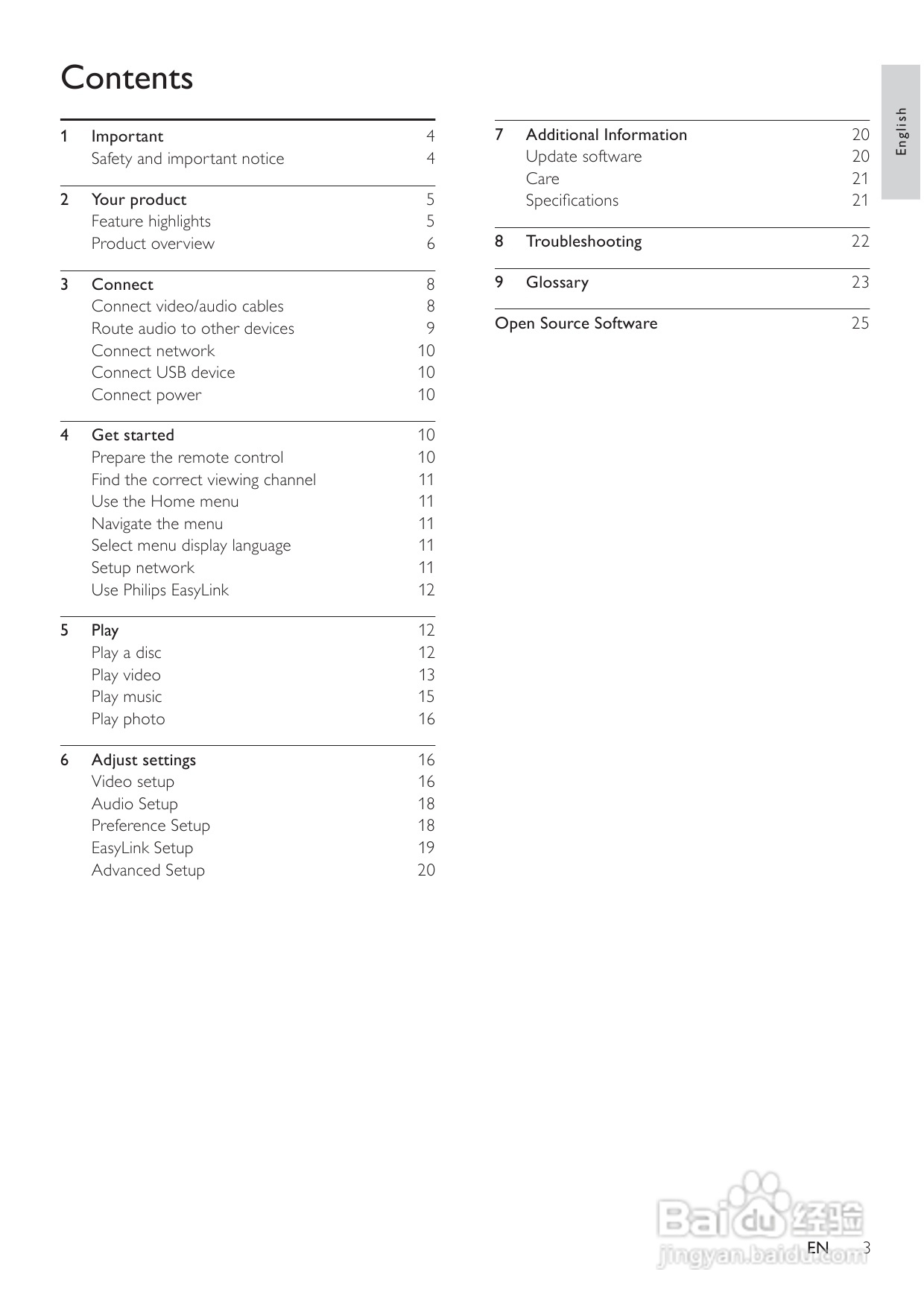飞利浦BDP3008/98蓝光光盘播放机使用说明书:[1]
